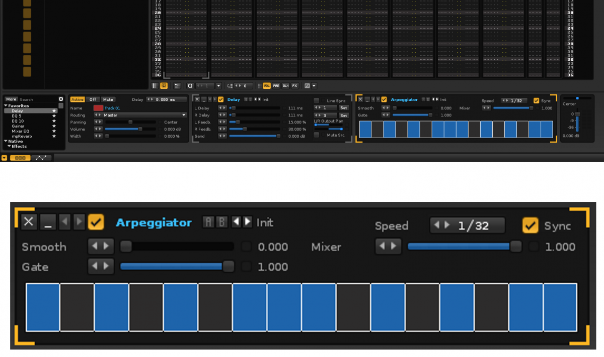 renoise arpeggio